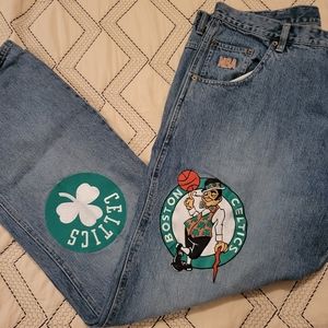 Boston Celtics Embroidered Jeans